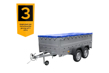 Anhänger mit zwei Achsen Garden Trailer 264/2 KIPP inkl. zusätzliche Bordwände und Flachplane-Neu