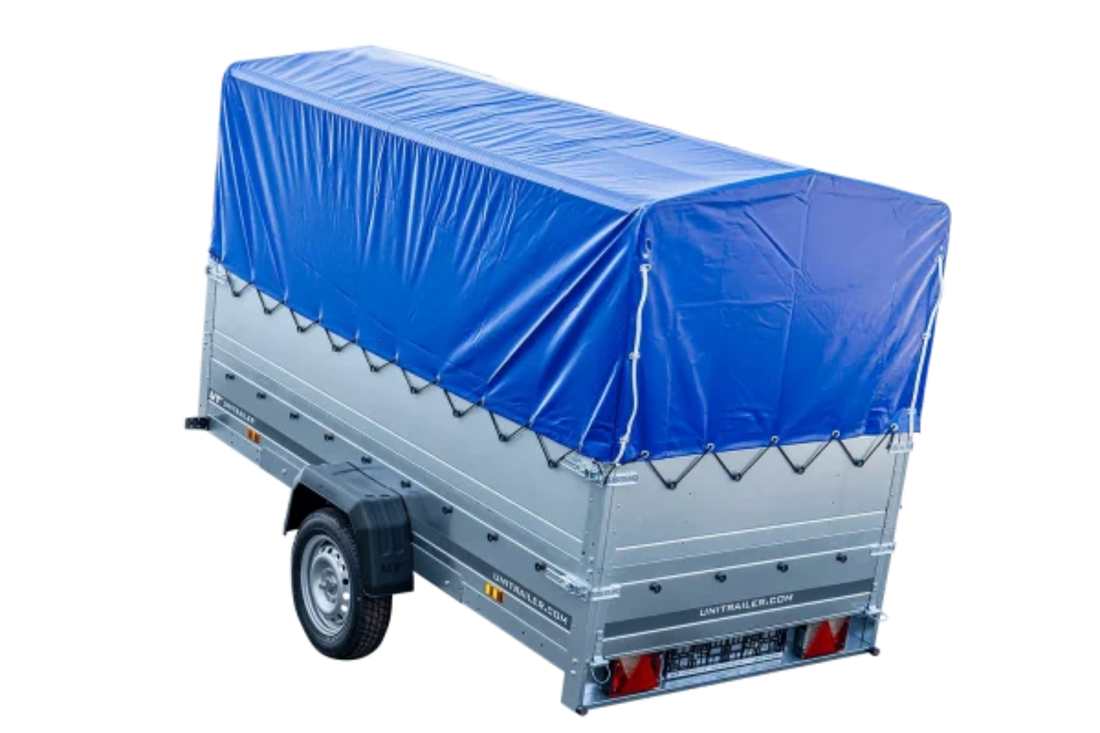 Pkw Anhänger Garden Trailer 264 KIPP mit Stützrad, zusätzlichen Bordwänden, Hochplane und Hochspriegel-Neu