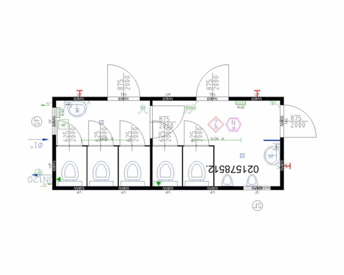 20' Damen/Herren WC-Container