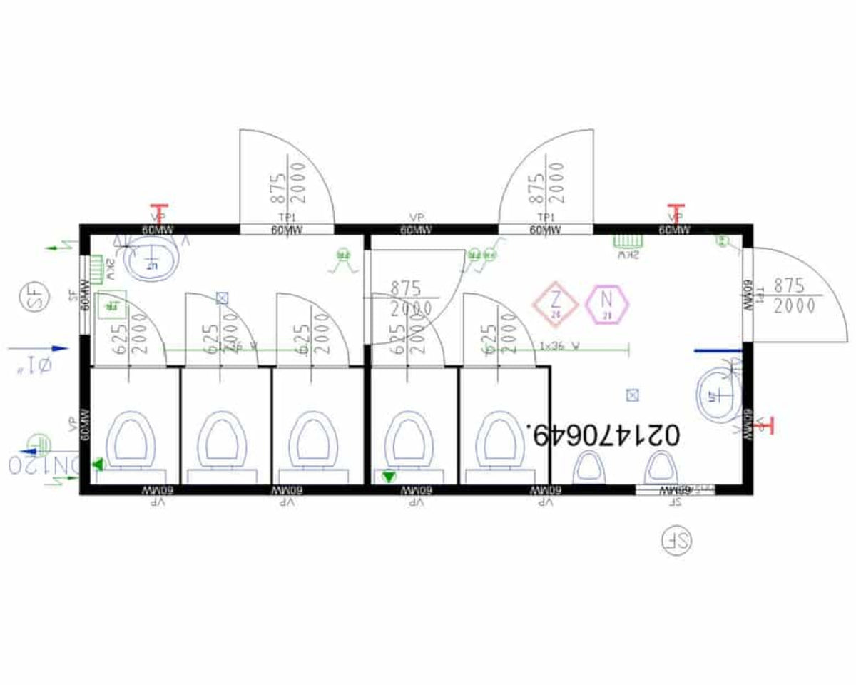20' Damen/Herren WC-Container
