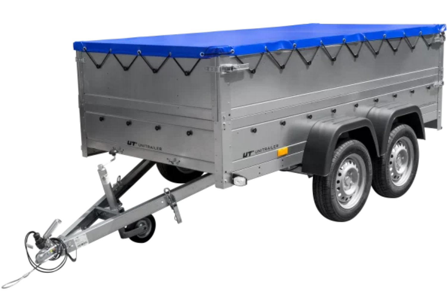 Anhänger mit zwei Achsen Garden Trailer 264/2 KIPP inkl. zusätzliche Bordwände und Flachplane-Neu