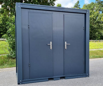 WC Sanitärcontainer mit Doppelkabine - für Mann und Frau - Anthrazit